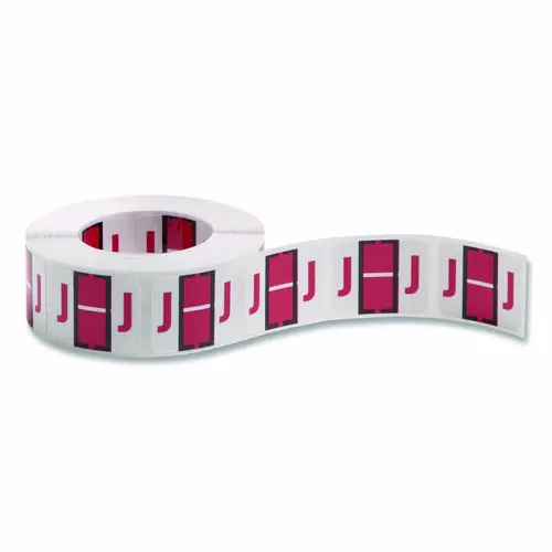 Smead A-Z Color-Coded End Tab Filing Labels, J, White, 500/Roll