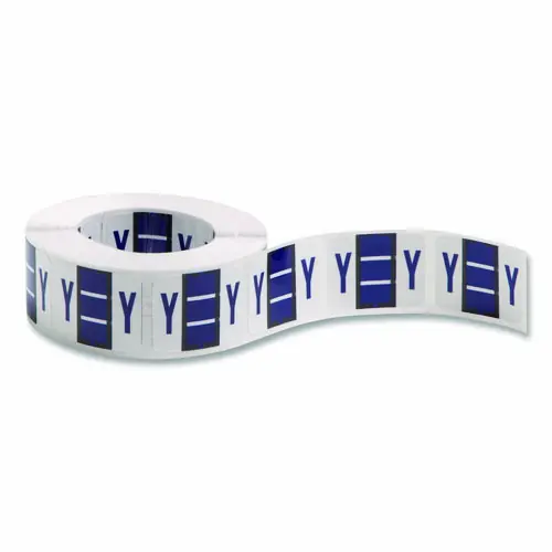Smead A-Z Color-Coded End Tab Filing Labels, Y, 1 x 1.25, White, 500/Roll