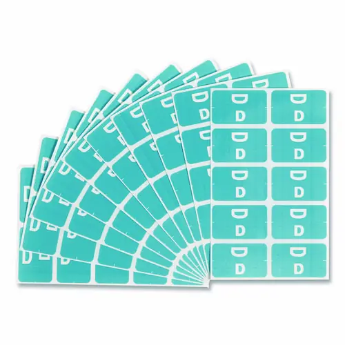 Smead AlphaZ Color-Coded Second Letter Alphabetical Labels, D, Light Blue, 100 Labels