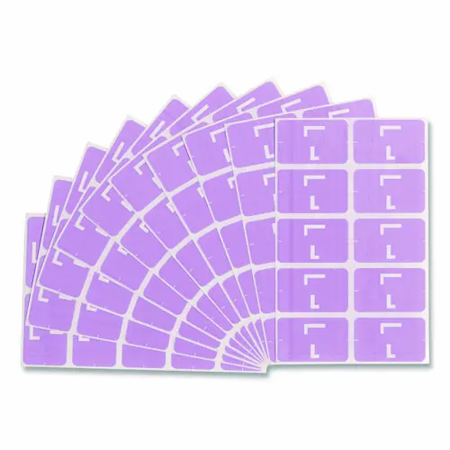 Smead AlphaZ Color-Coded Second Letter Alphabetical Labels, L, Lavender, 1" x 1.63", 100 Labels/Pack