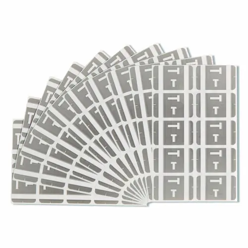 Smead AlphaZ Color-Coded Second Letter Alphabetical Labels, T, Gray, 100 Labels/Pack