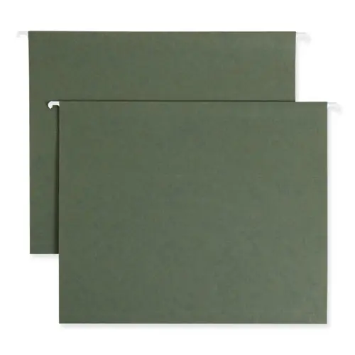 Smead Box Bottom Hanging File Folders, 1" Capacity, Letter Size, Standard Green, 25/Box