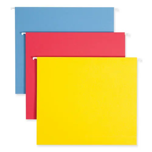 Smead Box Bottom Hanging File Folders, 2" Capacity, Letter Size, 1/5-Cut Tabs, Assorted Colors, 25/Box