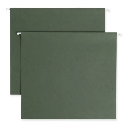 Smead Box Bottom Hanging File Folders, 3" Capacity, Letter Size, Standard Green, 25/Box