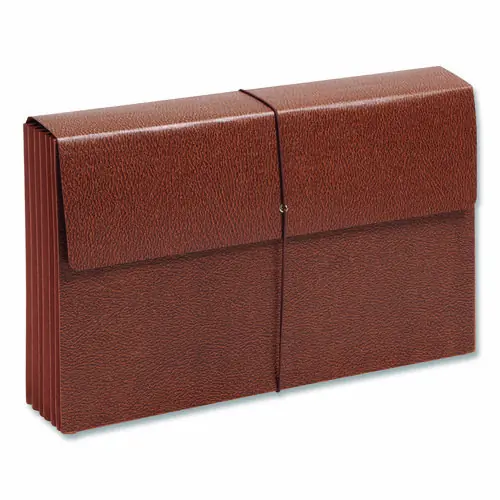 Smead Classic Expanding Partition Wallet with Tear Resistant Gusset and Elastic Cord, 6 Sections, Legal Size, Redrope, 10/Box