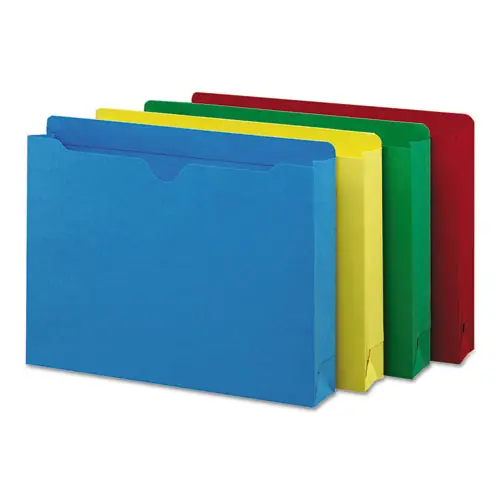 Smead Colored File Jackets with Reinforced Double-Ply Tab, Straight Tab, Letter Size, Assorted Colors, 50/Box