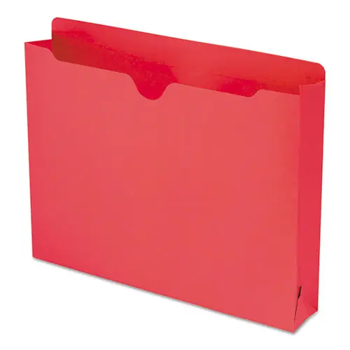 Smead Colored File Jackets with Reinforced Double-Ply Tab, Straight Tab, Letter Size, Red, 50/Box