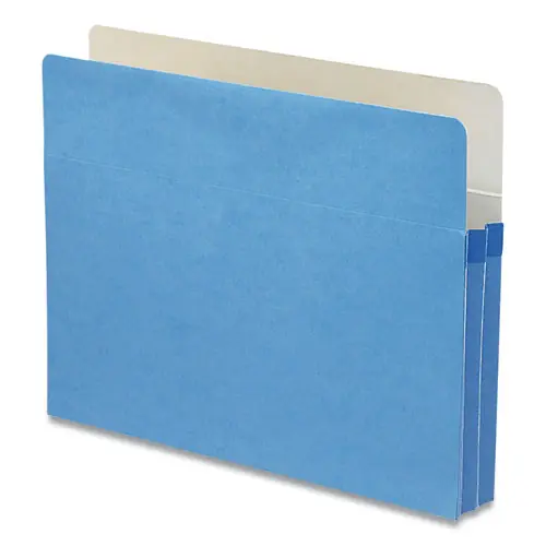 Smead Colored File Pockets, Blue, Letter Size, 1.75" Expansion