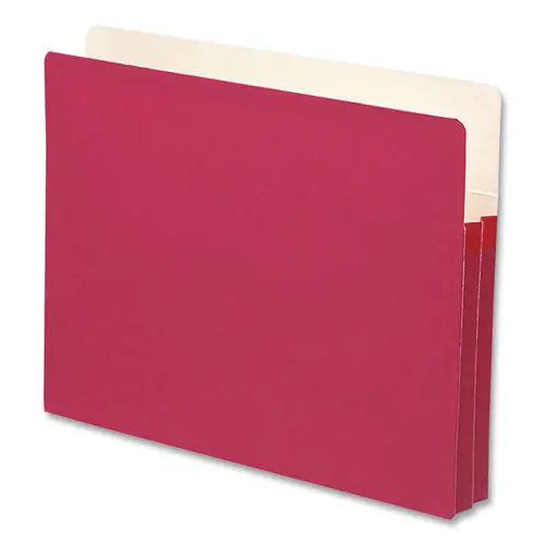 Smead Colored File Pockets, Letter Size, Red, 1.75" Expansion