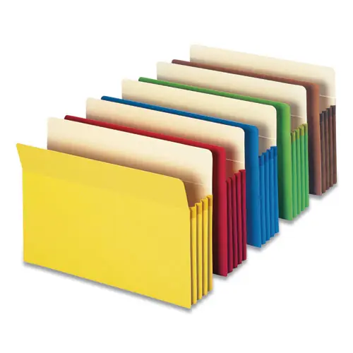 Smead Colored File Pockets, Legal Size, 3.5" Expansion, Assorted Colors, 5/Pack