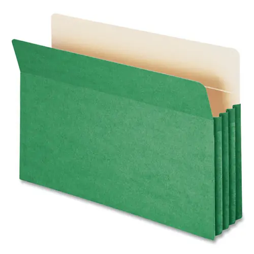 Smead Colored File Pockets, Legal Size, Green, 3.5" Expansion