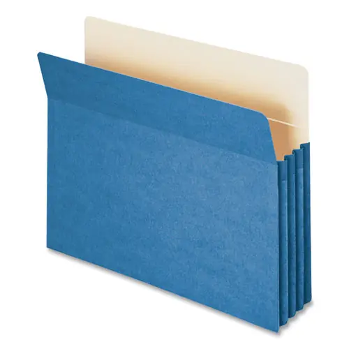 Smead Colored File Pockets, 3.5" Expansion, Letter Size, Blue