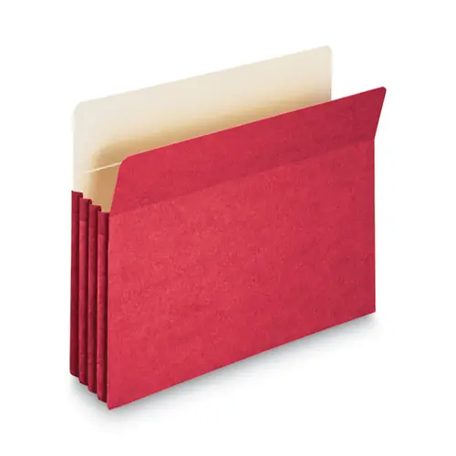 Smead Colored File Pockets, 3.5" Expansion, Letter Size, Red