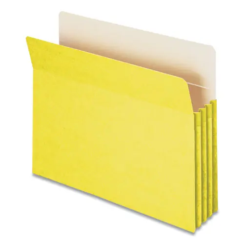 Smead Colored File Pockets, Letter Size, Yellow, 3.5" Expansion