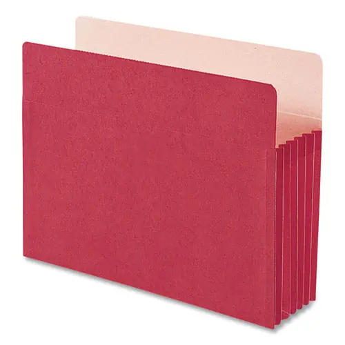 Smead Colored File Pockets, Letter Size, Red, 5.25" Expansion