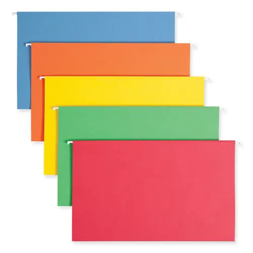 Smead Colored Hanging File Folders, Legal Size, 1/5-Cut Tabs, Assorted Colors, 25/Box