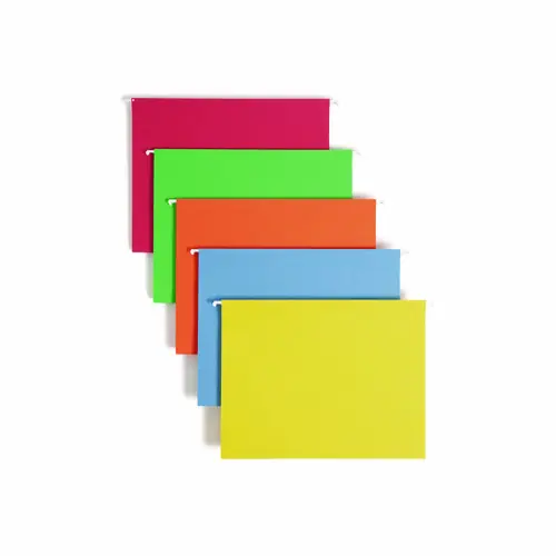 Smead Colored Hanging File Folders with 1/5 Cut Tabs, Letter Size, Assorted Bright Colors, 25/Box