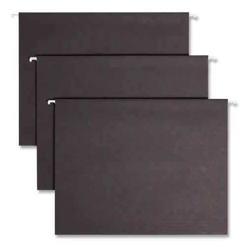 Smead Colored Hanging File Folders with 1/5 Cut Tabs, Letter Size, Black, 25/Box
