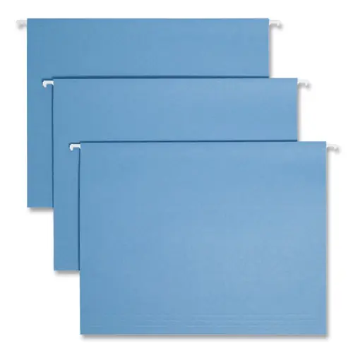 Smead Colored Hanging File Folders with 1/5 Cut Tabs, Letter Size, Blue, 25/Box