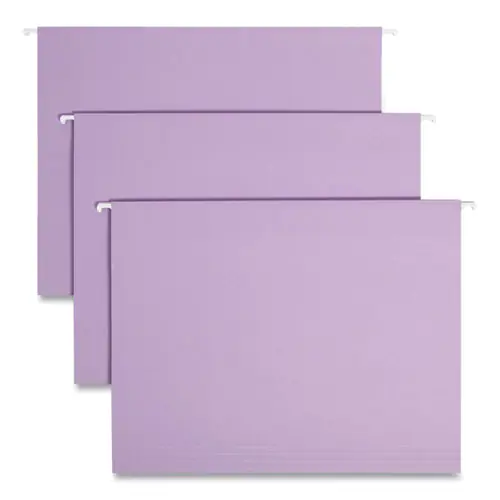 Smead Colored Hanging File Folders with 1/5 Cut Tabs, Letter Size, Lavender, 25/Box