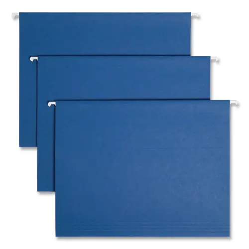 Smead Colored Hanging File Folders with 1/5 Cut Tabs, Letter Size, Navy, 25/Box