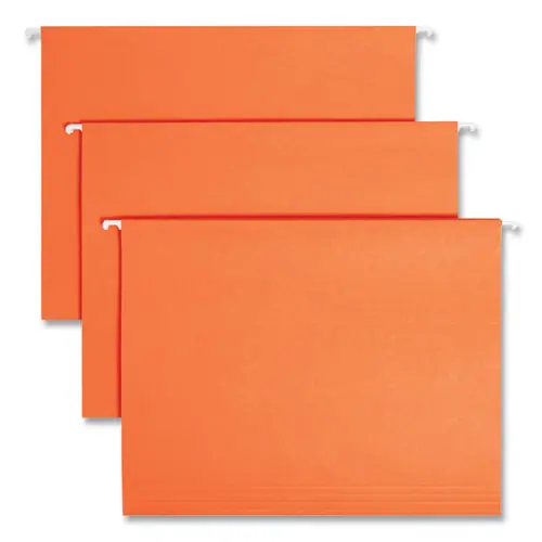 Smead Colored Hanging File Folders, Letter Size, 1/5-Cut Tabs, Orange, 25/Box