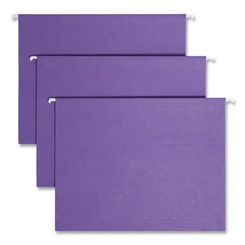 Smead Colored Hanging File Folders with 1/5 Cut Tabs, Letter Size, Purple, 25/Box