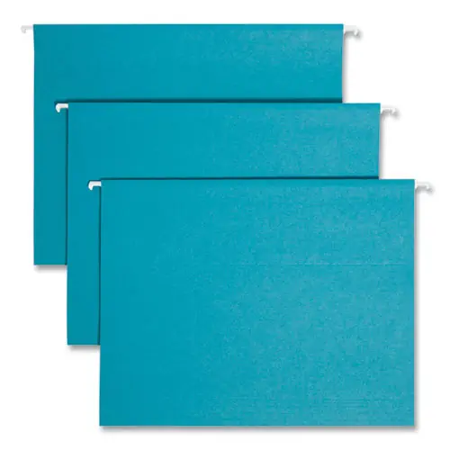 Smead Colored Hanging File Folders with 1/5 Cut Tabs, Letter Size, Teal, 25/Box