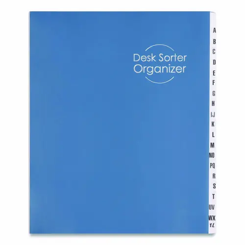 Smead Deluxe Expandable Indexed Desk File/Sorter, Reinforced Tabs, 20 Dividers, Alpha Index, Letter Size, Dark Blue Cover