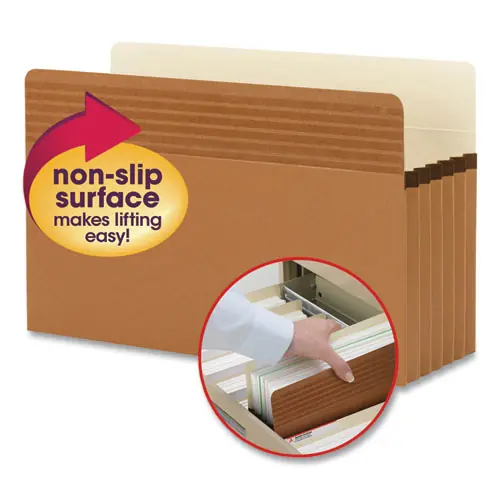 Smead Easy Grip Pockets, Legal Size, Redrope, 10/Box