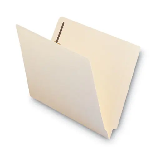 Smead End Tab Fastener Folders with Reinforced Straight Tabs, 14-pt Manila, 2 Fasteners, Letter Size, Manila Exterior, 50/Box