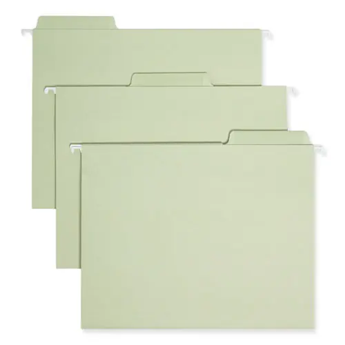 Smead Erasable FasTab Hanging Folders, Letter Size, 1/3-Cut Tabs, Moss, 20/Box