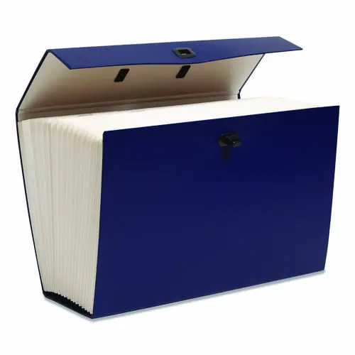 Smead Expanding File Box, Legal Size, 19 Sections, 16.63" Expansion, Blue