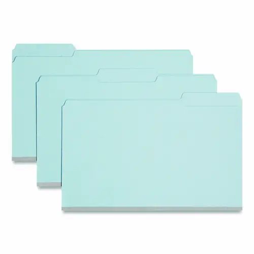 Smead Expanding Recycled Heavy Pressboard Folders, 1/3-Cut Tabs, Legal Size, 1" Expansion, Blue, 25/Box