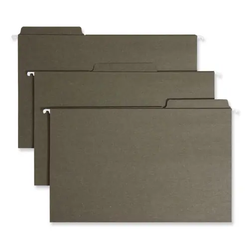 Smead FasTab Hanging Folders, Legal Size, 1/3-Cut Tabs, Standard Green, 20/Box