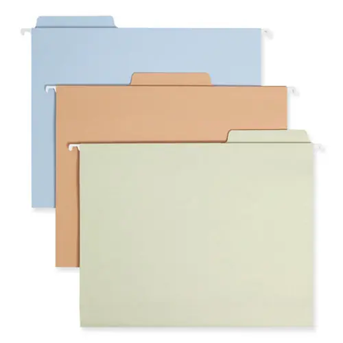 Smead FasTab Hanging Folders, Letter Size, 1/3-Cut Tabs, Assorted Earthtone Colors, 18/Box