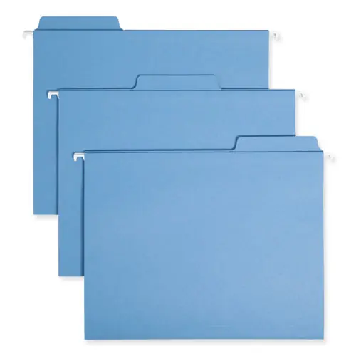 Smead FasTab Hanging Folders, Letter Size, 1/3-Cut Tabs, Blue, 20/Box