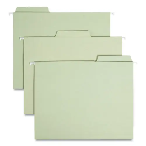 Smead FasTab Hanging Folders, Letter Size, 1/3-Cut Tabs, Moss, 20/Box