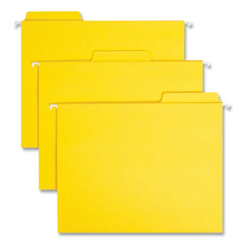Smead FasTab Hanging Folders, Letter Size, 1/3-Cut Tabs, Yellow, 20/Box