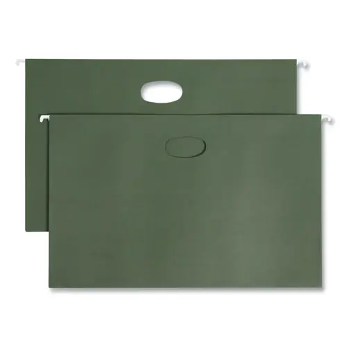 Smead Hanging Pockets with Full-Height Gusset, Legal Size, 1.75" Expansion, Standard Green, 25/Box