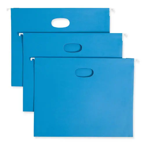 Smead Hanging Pockets with Full-Height Gusset, 2" Capacity, Letter Size, Sky Blue, 25/Box