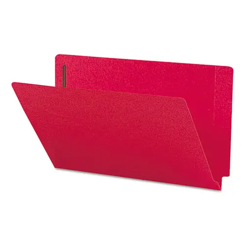 Smead Heavyweight Colored End Tab Fastener Folders, Legal Size, Red, 50/Box