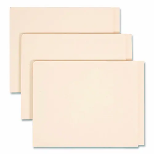 Smead Heavyweight End Tab Fastener Folders with Interior Back-Cover Pocket, 0.75" Expansion, Letter Size, 2 Fasteners, Manila, 50/Box
