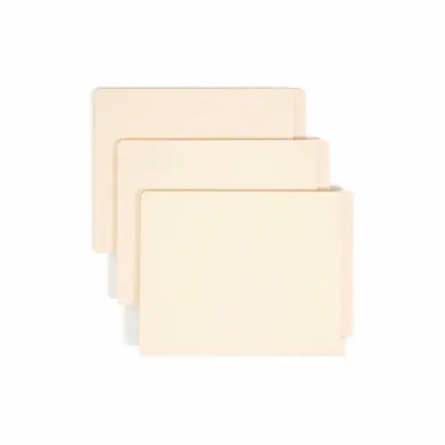 Smead Heavyweight Manila End Tab Folders, Letter Size, Straight Cut, 0.75" Expansion, 100/Box