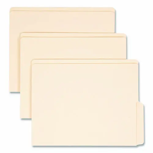 Smead Heavyweight Manila End Tab Folders, 1/2-Cut Bottom Tabs, Letter Size, 0.75" Expansion, 100/Box
