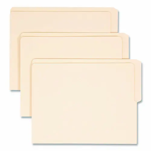 Smead Heavyweight Manila End Tab Folders, 1/2-Cut Top Tabs, Letter Size, 0.75" Expansion, 100/Box