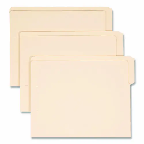 Smead Heavyweight Manila End Tab File Folders, Letter Size, 1/3-Cut Tabs, 0.75" Expansion, 100/Box