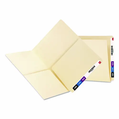 Smead Heavyweight Manila End Tab Pocket Folders with Interior Front and Back Panel Pockets, Letter Size, 11pt Manila, 25/Box