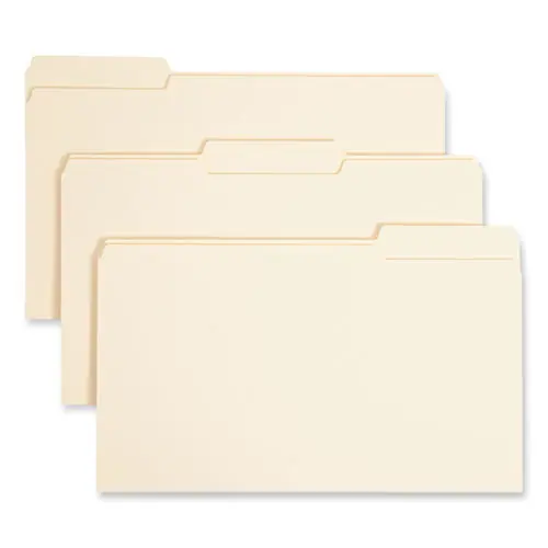 Smead Interior File Folders, 1/3-Cut Tabs, Assorted Positions, Legal Size, Manila, 100/Box