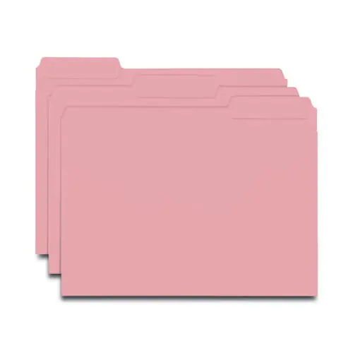Smead Interior File Folders, 1/3-Cut Tabs, Letter Size, Pink, 100/Box